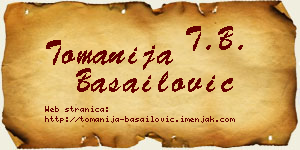 Tomanija Basailović vizit kartica